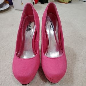 Pink high heel shoes